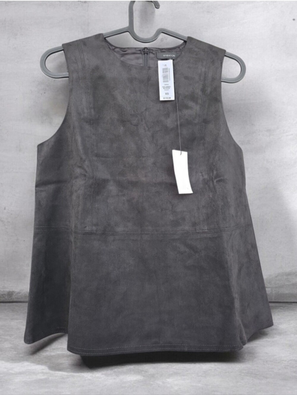 NWT Aritzia Babaton Rolando Faux Suede Blouse Black XS